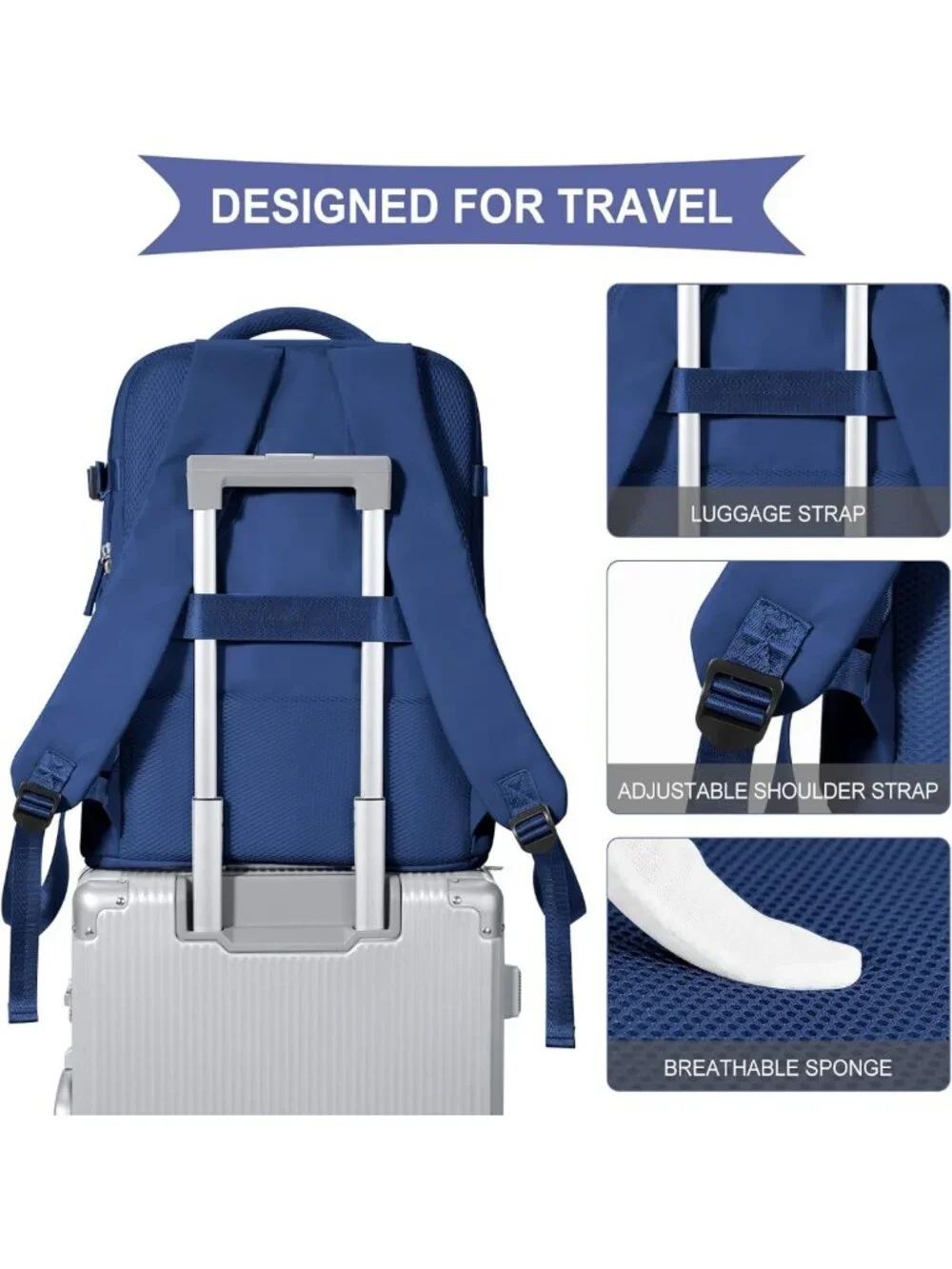 Stylish Travel Backpack for Men & Women, Hiking Daypack, Casual Carry-On